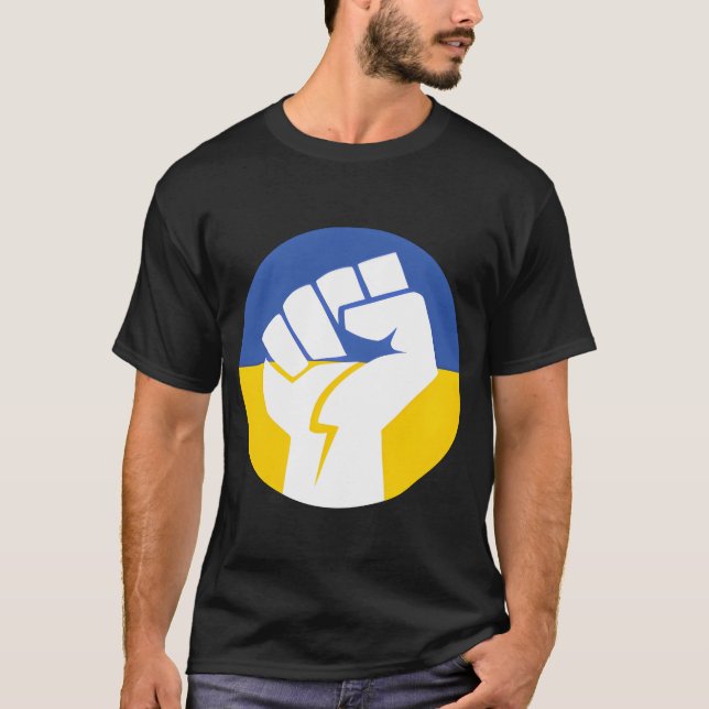Camiseta Ucrânia Pequeno Punho Solidariedade Apoie A (Frente)