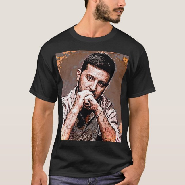 Camiseta Ucrânia Presidente Volodymyr Zelenskyy Efeito de A (Frente)