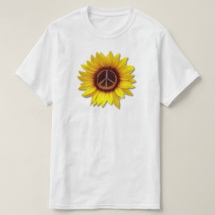 Camiseta Ucrânia Símbolo de Paz de Girassol Símbolo de Amor