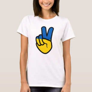 Camiseta Ucrânia - Sinal de paz com bandeira das cores da U