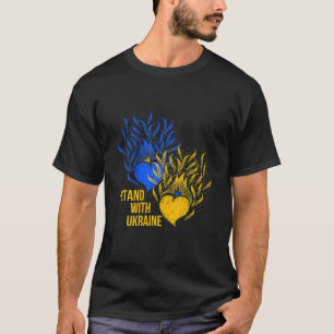 Camiseta Ucrânia Sinalizador de Suporte Cor Azul Amarelo-F