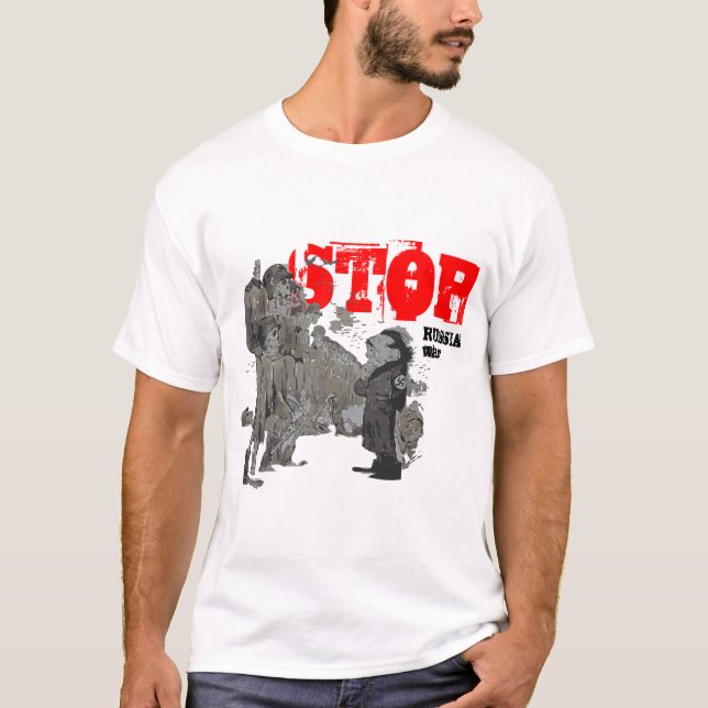 Camiseta Ucrânia: Stoprussia stokraine StopInvasão (Frente)