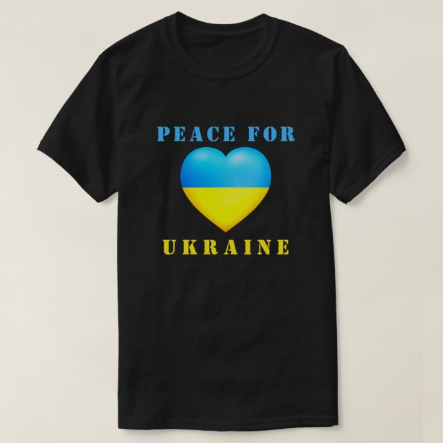 Camiseta Ucrânia T-Shirt Heart Ucraniano Flag Peace (Frente do Design)