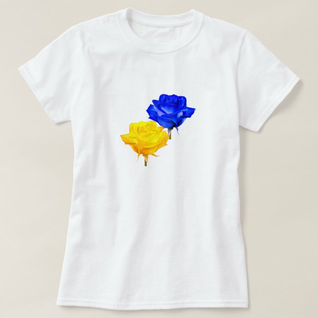Camiseta Ucrânia T-Shirt Rosas Ucranianos (Frente do Design)