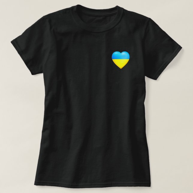 Camiseta Ucrânia T-Shirt Ucraniano Flag Heart - Liberdade (Frente do Design)