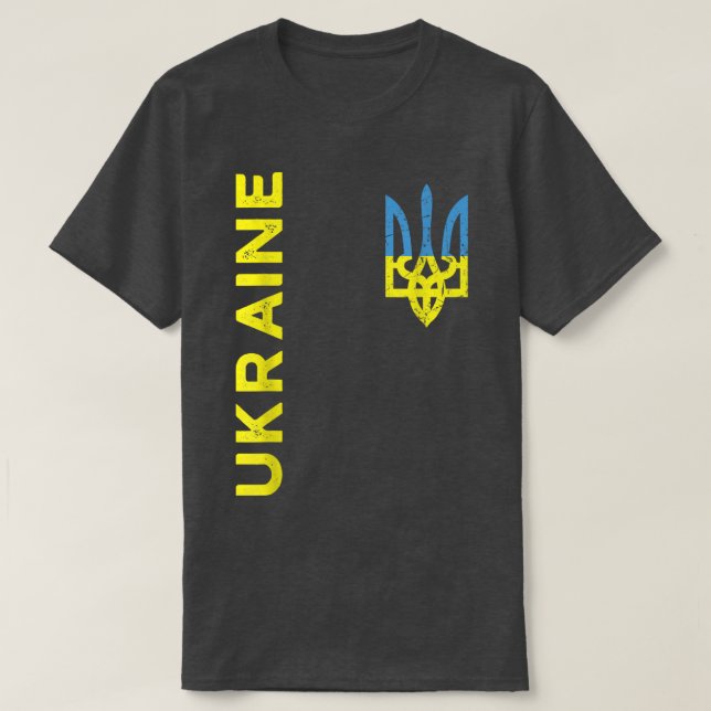 Camiseta Ucrânia Trident Casaco de Armas Emblem Bandeira Uc (Frente do Design)