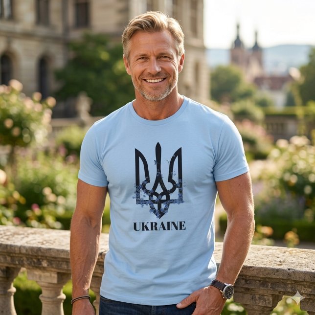 Camiseta UCRÂNIA. Tridente. Brasão de Armas da Ucrânia - Ca (Criador carregado)