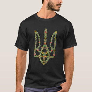 Camiseta Ucrânia Tryzub Ucraniano Flor Movimentável Tride