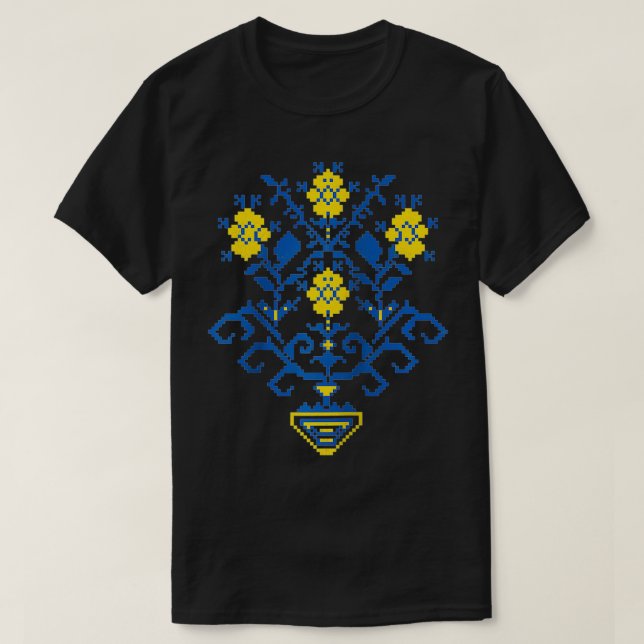 Camiseta Ucrânia Ucranianos Kiev Trysub Flag (Frente do Design)