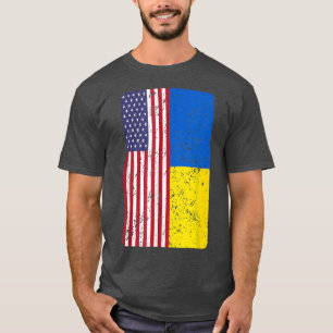 Camiseta Ucraniano - Bandeira Americana Ucrânia - Estados U