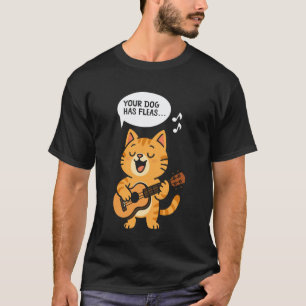 Camiseta Uculete Havaiano Uke Gato Seu Cachorro Tem Pulgas