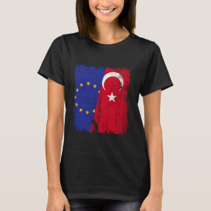 Camiseta UE Turquia Metade Bandeira Turquia Europa Patrimôn