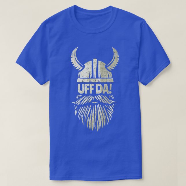Camiseta Uff Da Norueguesa Citação Escandinava Capacete Vik (Frente do Design)