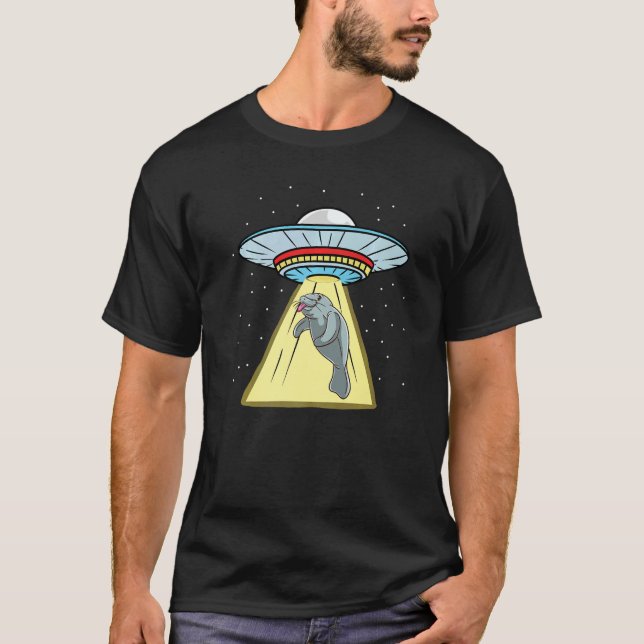 Camiseta Ufo Abdução De Animais Do Mar De Manatee (Frente)