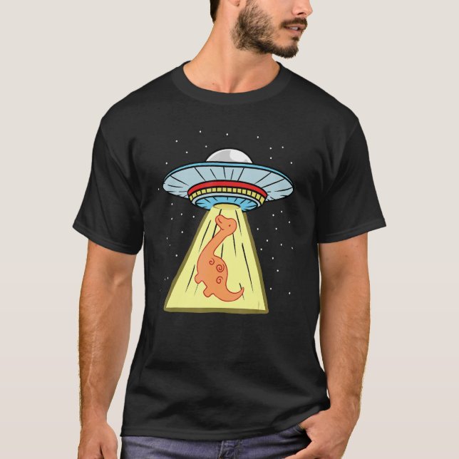 Camiseta Ufo Abdução de Brachiosaurus Dinosaur (Frente)