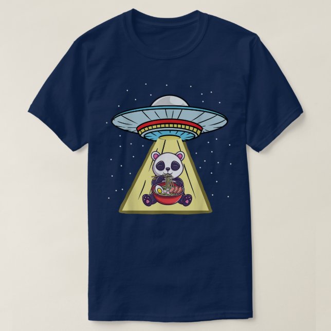 Camiseta Ufo Abdução Panda Ramen Noodles (Frente do Design)