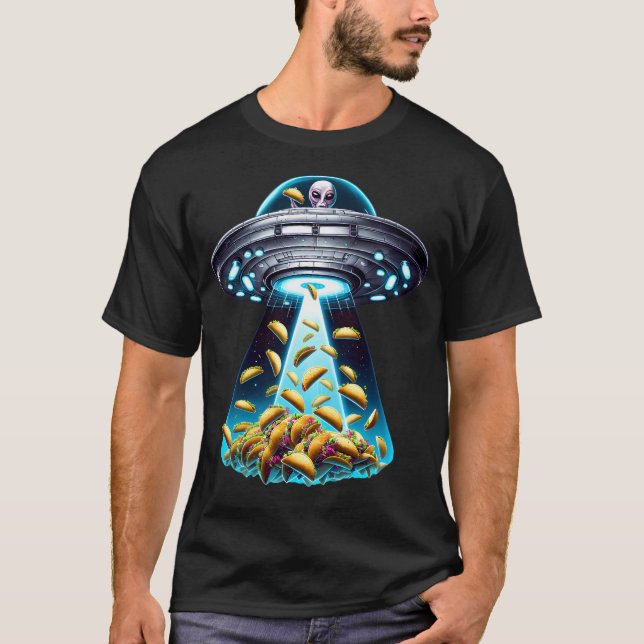 Camiseta Ufo Alien Eating Tacos Taco Lover Funny (Frente)