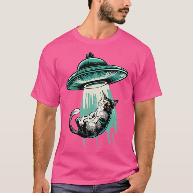 Camiseta Ufo Cat Abduzido (Frente)