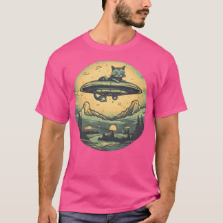 Camiseta Ufo Cat Na Natureza