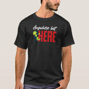 Camiseta Ufo em qualquer lugar, menos aqui Alienígena gráfi
