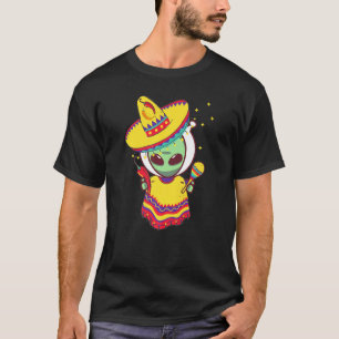Camiseta Ufo Fan Mexicano Poncho Cinco De Mayo Alienígena S