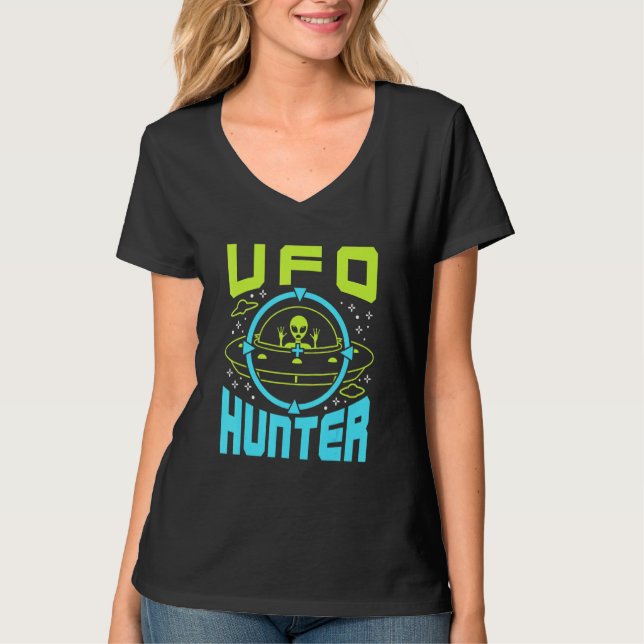 Camiseta Ufo Hunter Space Ship Voing Saucer (Frente)