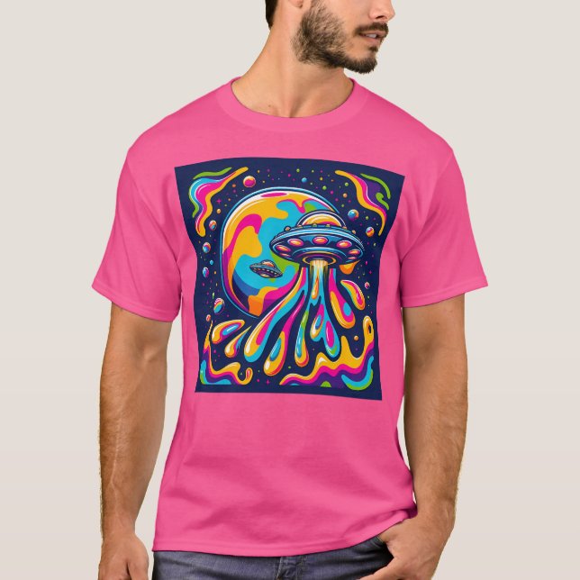Camiseta Ufo No Espaço Psicodélico (Frente)