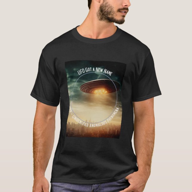 Camiseta UFO Novo Nome UAP Não Identificado Fenômeno Anômal (Frente)