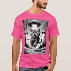 Camiseta Ufo Selfie Alienígena Encontra Gato Chocado Na Mad
