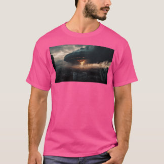 Camiseta Ufo Sobre Uma Cidade