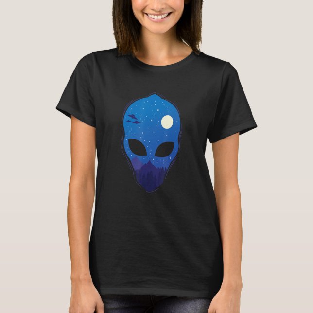Camiseta Ufos at Night in Alien Head (Frente)