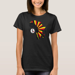 Camiseta Uganda Bandeira África Mapa Patrimônio Étnico Bla