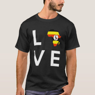 Camiseta Uganda Flag Love Africa Continent Silhouette for U