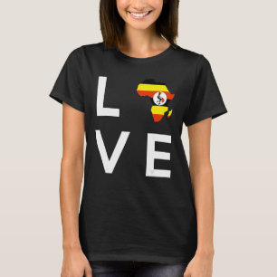 Camiseta Uganda Flag Love Africa Continent Silhouette for U