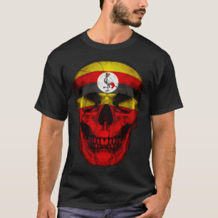 Camiseta Uganda Flag Skull Uganda Roots Proud Patriótico