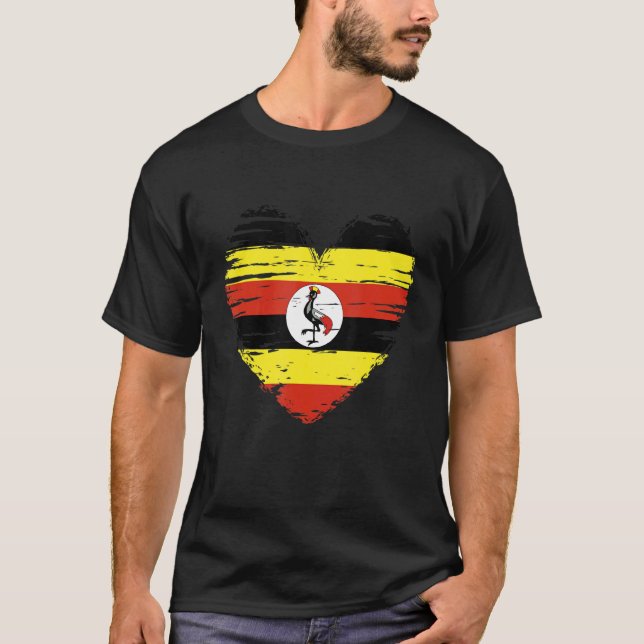 Camiseta Uganda Heart Ugandan Flag Pride Uganda (Frente)