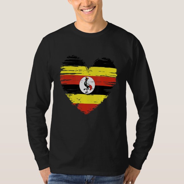 Camiseta Uganda Heart Ugandan Flag Pride Uganda (Frente)