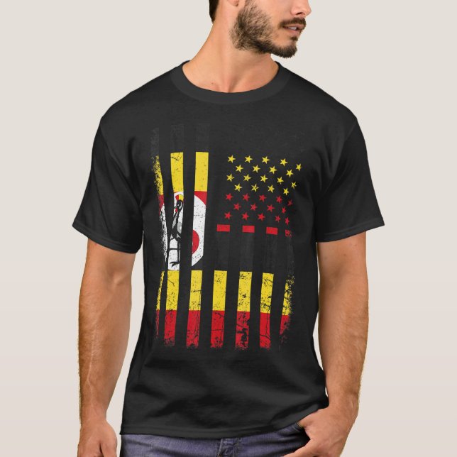 Camiseta Uganda: Sinalizador americano Uganda Roots Uganda  (Frente)