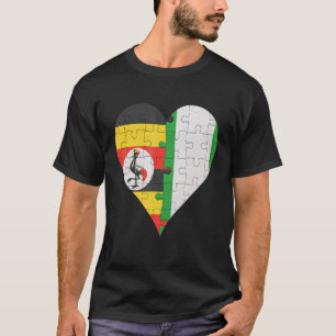 Camiseta Ugandan Nigerian Flag Heart