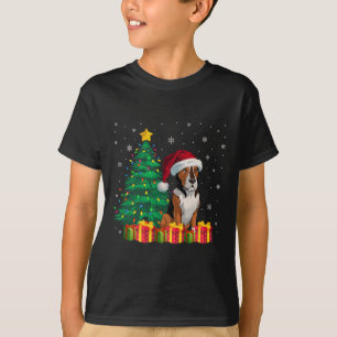 Camiseta Ugl Heeler Papai Noel Luzes de Natal Cachorro X
