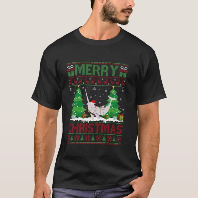 Camiseta Ugli Sweater, Fora de Natal Narwhly (Frente)