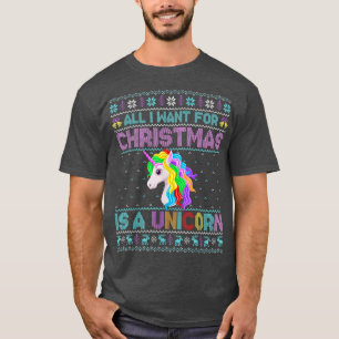 Camiseta Ugly All I want for Christmas is a Unicorn Christm