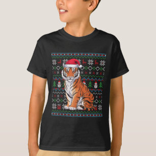 Camiseta Ugly Bengal Tiger Amplia Papais noeis do Xmas Swea