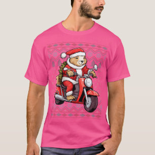 Camiseta Ugly Capybara Lover Xmas Santa Hat Capybara Cristo