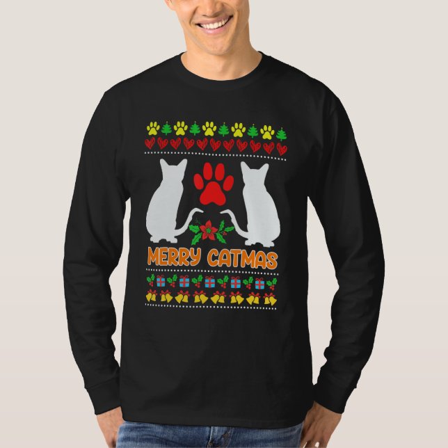 Camiseta Ugly Christmas cats (Frente)