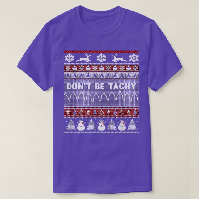 Camiseta Ugly Christmas Sweater For Nurse Healthcare Ambula (Frente do Design)