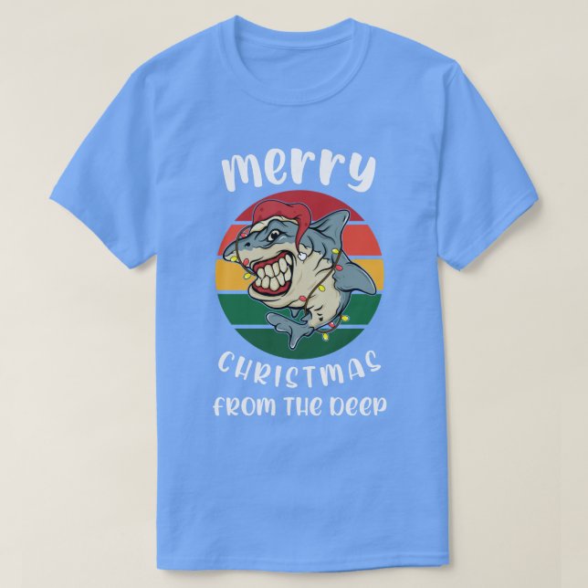 Camiseta Ugly Christmas Sweater Graphic Design For Shark Or (Frente do Design)