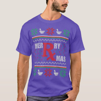 Camiseta Ugly Christmas Sweater Pharmacy Tech Merry Xmas Ph