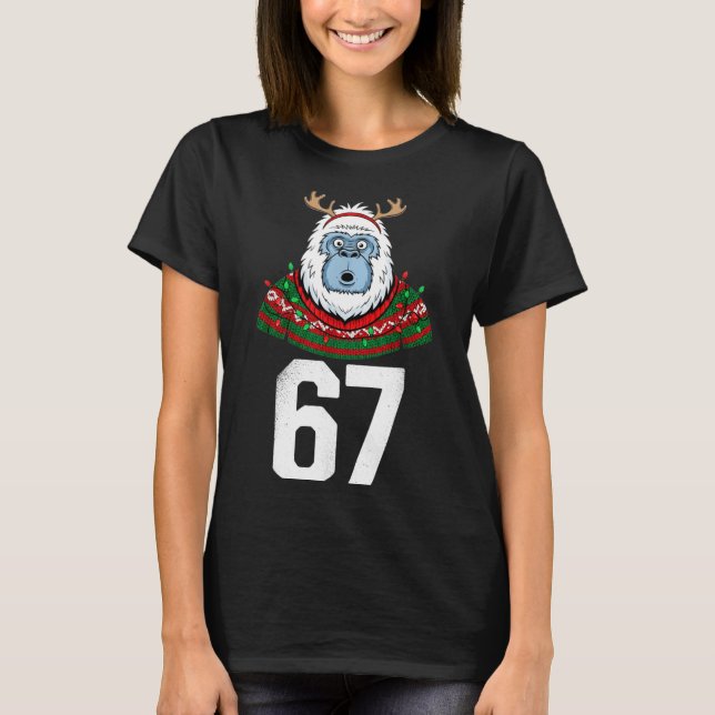 Camiseta Ugly Christmas Sweater Yeti Gorilla Reindeer 67  (Frente)