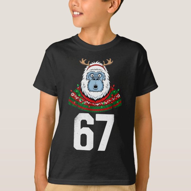 Camiseta Ugly Christmas Sweater Yeti Gorilla Reindeer 67  (Frente)